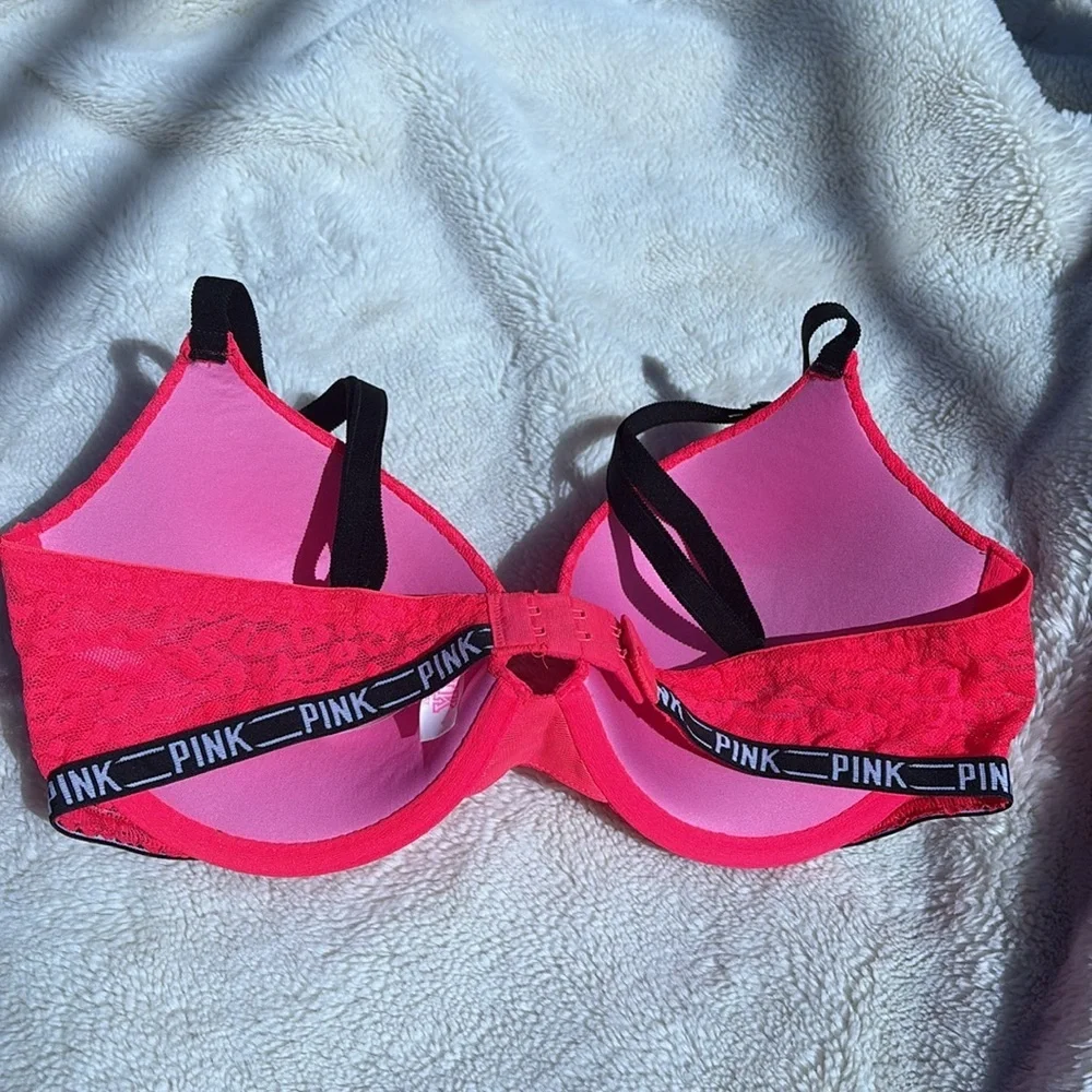 Pink Victoria’s Secret 34D Push Up Neon Pink Bra - Picture 5 of 7